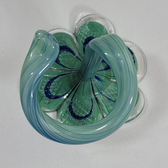 Hand Blown Art Glass Flower Curled Stem - Picture 11 of 16